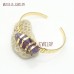 Gold Crystal Jewelry Amethyst Crystal Wire Wrapped Free Form Nugget Gold Plated Raw Amethyst Crystal Bangle