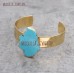 Gold Bangle Bracelet Gold Plated Bangle Bracelet Turquoise Jewelry Gold Plated Turquoise Free Form Bangle