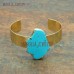 Gold Bangle Bracelet Gold Plated Bangle Bracelet Turquoise Jewelry Gold Plated Turquoise Free Form Bangle