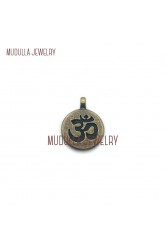 Pendant Jewelry Charm Pendant Om Charm Om Pendant Coin Shape Om Bronze Color Plated Charm