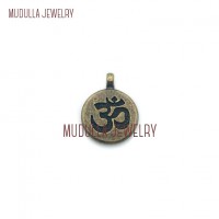 Pendant Jewelry Charm Pendant Om Charm Om Pendant Coin Shape Om Bronze Color Plated Charm