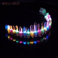 Crystal Crown Crystal Jewelry Crown Light Up Jewelry Light Up Free Form Pillar Smoky Crystal Crown