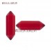 Crystal Stone Crystal And Stone Faceted Bright Red Glass Crystal Double Terminated Point Hexagon Loose Stone