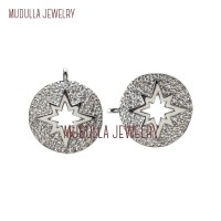 Pendant Jewelry Star Pendant Clear Silver Plated Cubic Zirconia Round Shape North Star Starburst Pendant