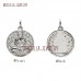 Silver Round Pendants Round Pendant Round Shape Buddha Clear Silver Plated Cubic Zirconia Pendant