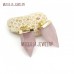 Quartz Crystal Pendant Crystal Point Pendant Hexagonal Prisms Point Gold Plated Rose Quartz Crystal Pendant