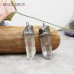 Antique Crystal Pencil Pendant Soldered Free Form Pillar Point Antique Silver Plated Clear Crystal Pendant