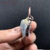 Antique Raw Quartz Pendant Aquamarine Pendant Antique Bronze Plated Aquamarine Raw Quartz Free Form Pendant