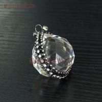 Crystal Jewelry Solder Pendant Antique Silver Plated Glass Crystal Soldered Drop Pendant