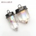 Antique Silver Pendant Soldered Hexagonal Prisms Point Antique Silver Plated Aqua Aura Clear Crystal Pendant