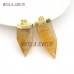 Gold Crystal Point Pendant Citrine Pendant Gold Plated Citrine Crystal Free Form Pillar Point Pendant