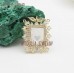 Gold Plated Copper Jewelry Clear Gold Plated Cubic Zirconia White Shell Heart Shape Rectangle Pendant