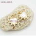 PM43446 Gold Plated Heart Gold Pendant Jewelry Clear Gold Plated Cubic Zirconia White Shell Heart Shape Pendant