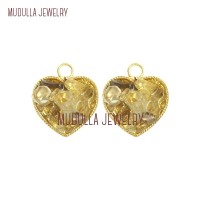 Heart Shaped Crystal Pendant Gold Heart Pendant Crystal Gold Plated Crystal Heart Shape Pendant