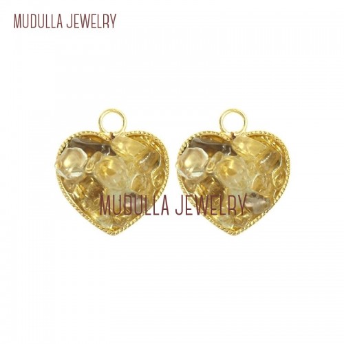 Heart Shaped Crystal Pendant Gold Heart Pendant Crystal Gold Plated Crystal Heart Shape Pendant