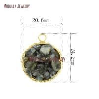 Round Gold Plated Round Gold Pendant Jewelry Gold Plated Labradorite Round Shape Pendant