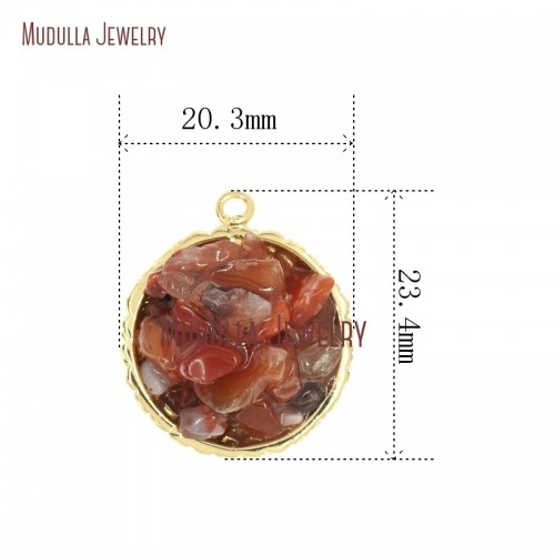 Jewelry Carnelian Round Pendant Gold Plated Gold Pendant Gold Plated Carnelian Round Shape Pendant