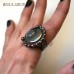 Antique Rings Pyrite Crescent Moon And Rainbow Labradorite Ring Pyrite Crystal Labradorite Statement Ring