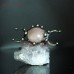 Antique Rose Quartz Crystal Quartz Crystal Witch Soldered Moon Antique Silver Plated Rose Quartz Crystal Ring