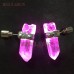 Raw Crystal Earrings Stud Earrings Raw Quartz Light Up Soldered Pillar Point Pink Clear Crystal Stud Earrings