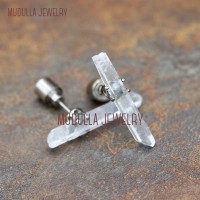 Stud Earrings Crystal Jewelry Crystal Earrings Light Up Jewelry Clear Crystal Light Up Pillar Stud Earrings