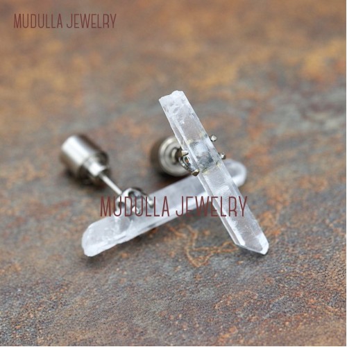 Stud Earrings Crystal Jewelry Crystal Earrings Light Up Jewelry Clear Crystal Light Up Pillar Stud Earrings