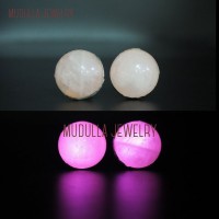 Jewelry Light Rose Quartz Rose Quartz Earrings Light Up Soldered Coin Shape Rose Quartz Crystal Stud Earrings