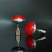 Round Studs Jade Stud Earrings Jade Jewelry Red Earrings Light Up Soldered Coin Shape Red Jade Stud Earrings