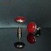 Round Studs Jade Stud Earrings Jade Jewelry Red Earrings Light Up Soldered Coin Shape Red Jade Stud Earrings