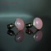 Round Stud Earrings Jade Studs Jade Jewelry Solder Pink Jade Light Up Soldered Round Shape Stud Earrings