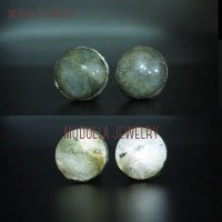 Stud Round Earrings Light Up Jewelry Labradorite Light Up Soldered Coin Shape Stud Earrings