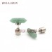 Silver Plated Earrings Silver Plated Aventurine Light Up Double Terminated Point Hexagon Stud Earrings