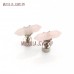 Light Up Earrings Silver Plated Rose Quartz Crystal Light Up Double Terminated Point Hexagon Stud Earrings