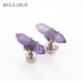 Earrings Amethyst Studs Light Up Double Terminated Point Hexagon Silver Plated Amethyst Crystal Stud Earrings